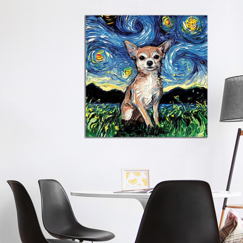 Chihuahua Night by Aja Trier - Painting, Wrapped Canvas, 66.04 cm H x 66.04 cm W x 3.175 cm D