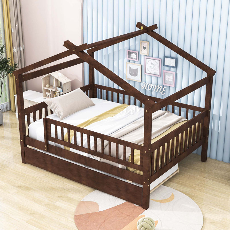 Dustee Wood Daybed with Slats, Full, Walnut