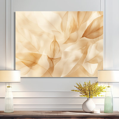 «Honey Leaf Drift I», art mural sur toile géométrique brun