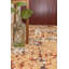 Tapis à motif abstrait rouge / beige-53922656