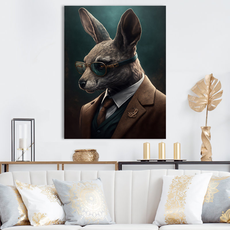 «Mafia Rabbit», impression sur toile tendue, H 20 po x l 12 po x P 1 po