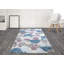 Tapis tissé à la machine ivoire/bleu/rose-1836741771