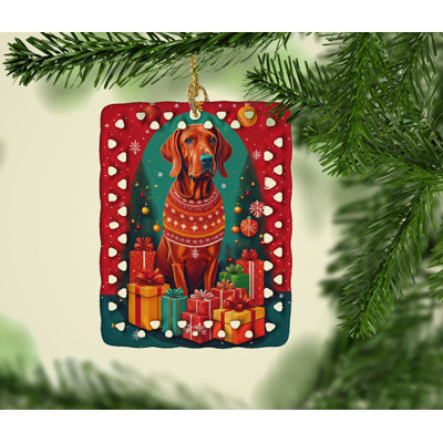 Ornement de Noël rouge Redbone Coonhound