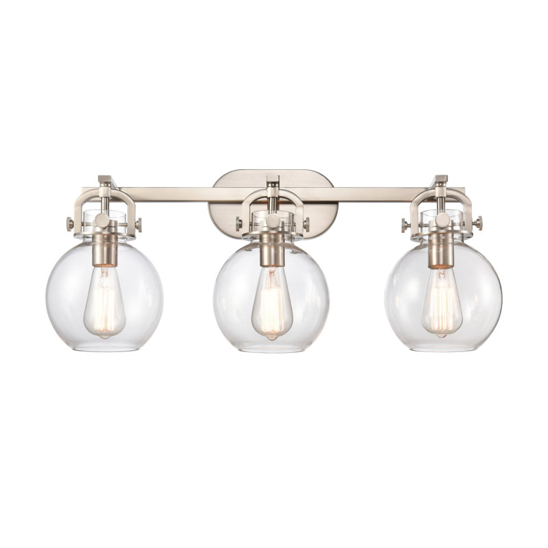 Éclairage pour meuble-lavabo 3 lumières 27 po Shauna, DEL, Nickel satiné brossé