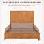 Structure de lit plateforme en bois massif grand format avec tête de lit haute, sans sommier tapissier, naturel-455821666