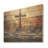Minimalism Cross Religious - Religious Landscape Wood Art On Natural Pine Wood-985329571