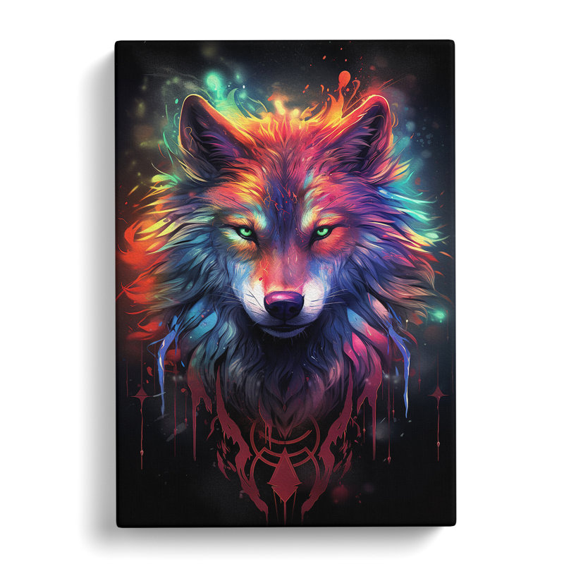 Wolf Conceptual - Wrapped Canvas, 50cm H x 35cm W x 3cm D