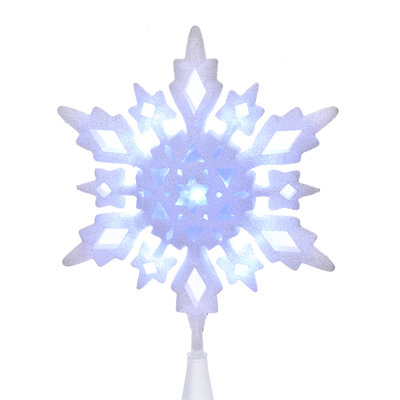 LED Glitter Snowflake Tree Topper