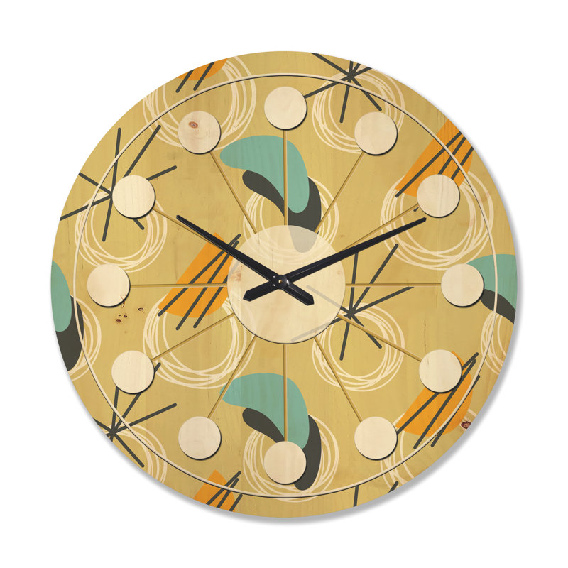 Horloge murale en bois Abstract Design II, Grand
