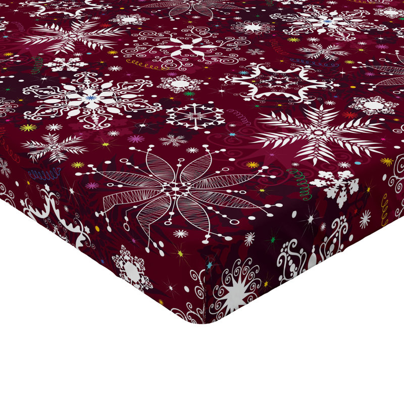 Ambesonne Fitted Sheet 2-Pack, Wine Red/White Floral, Twin XL Fitted Sheet