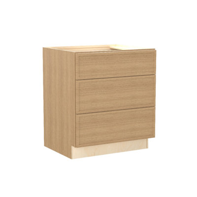 Gallery Express Alton Assembled 30 in W x 24 in D x 34.5 in H Base Cooktop Kitchen Cabinet with Single False Drawer Front in Straw