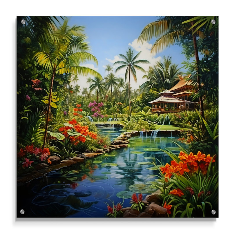 Cooperstein - Art asiatique, art mural en acrylique pour la cuisine, H 36 po x l 36 po