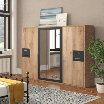 Jaclynn 9 Door Manufactured Wood Wardrobe