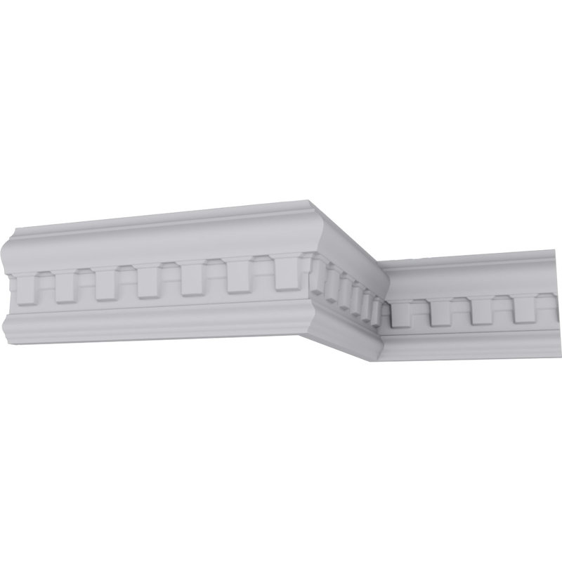 Munich Dentil White Polyurethane Crown Moulding 94.5"