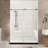 Frameless Shower Door 56-60 "W X 60" H, 1/4 "(6 Mm) Clear Tempered Glass, Stainless Steel Handle-120179036