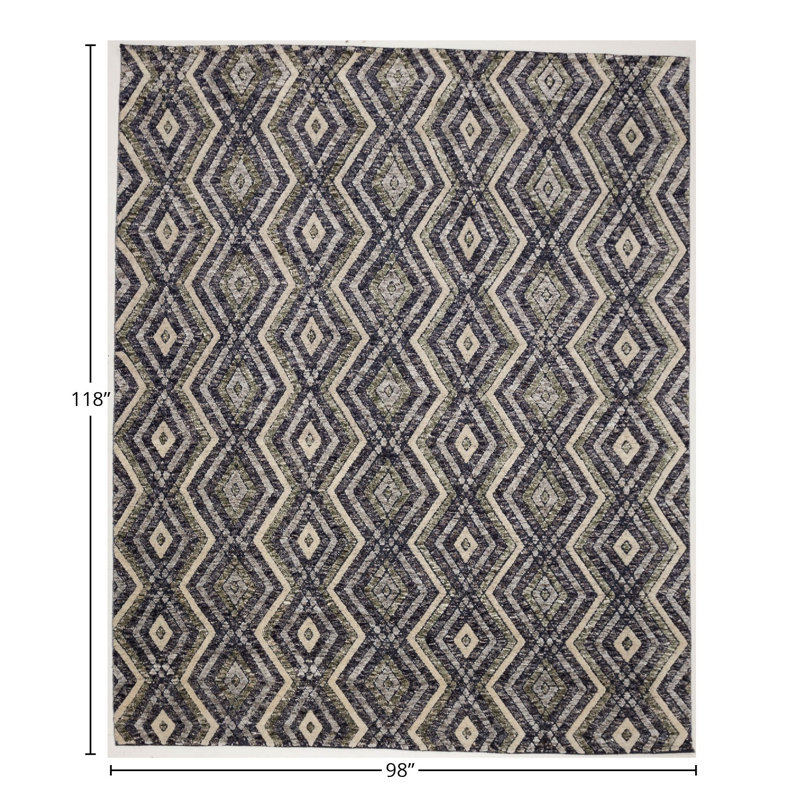 Hand Knotted Chevron Area Rug