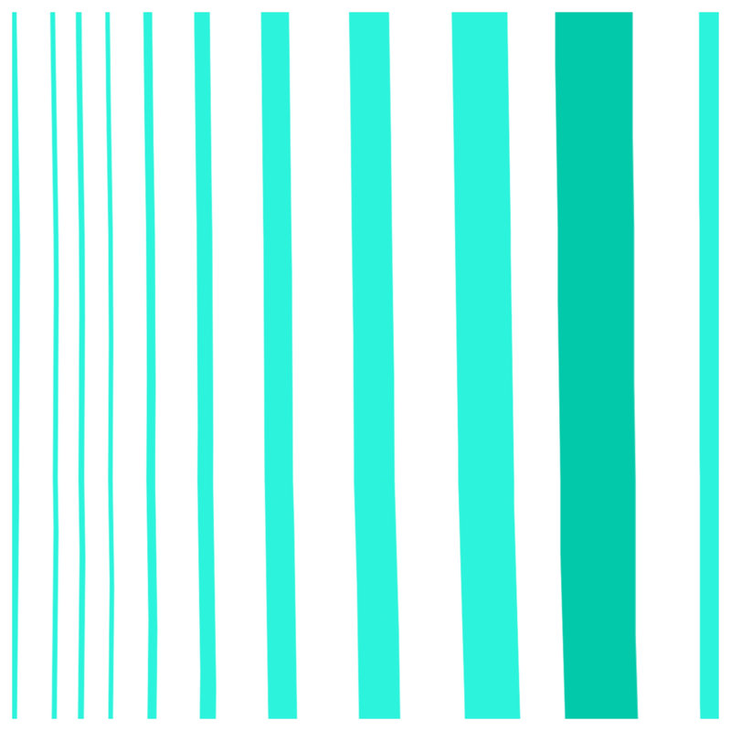 Rideau de douche à rayures verticales turquoise très long, L 70 po x H 72 po