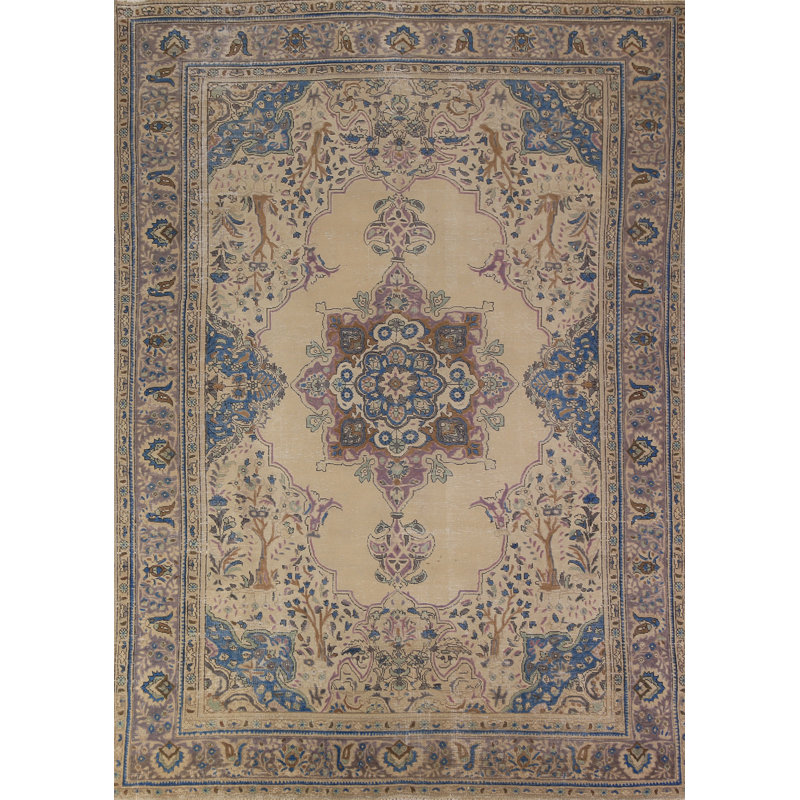 Tapis traditionnel géométrique rétro 8 x 11