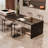 Boucle Dining Chairs Set of 2, Upholstered Dining Chairs with Black Metal Legs, Modern Dining Chair-1050632459