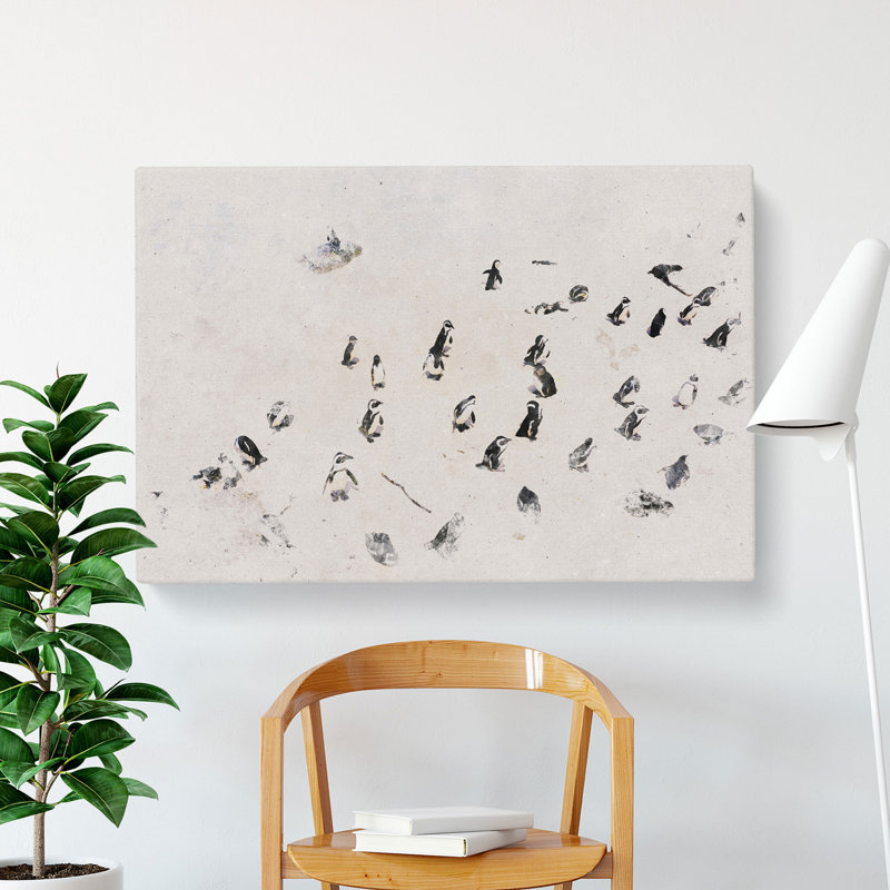 Penguin Beach - Wrapped Canvas, 50cm H x 76cm W x 3cm D