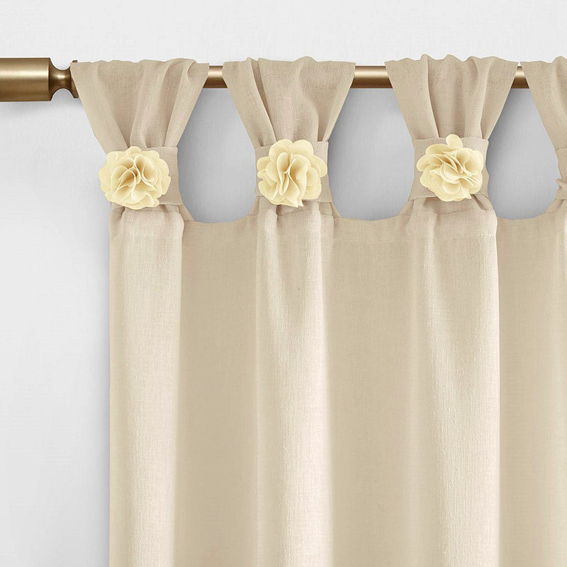 Panneau de rideau uni floral à passants et à passants (seulement 1 panneau PC), L 50,05 po x L 63,05 po