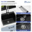 Lavabo de cuve de lavabo à cuve simple en composite de granit L 25 po x l 22 po x P 12 po Quartz