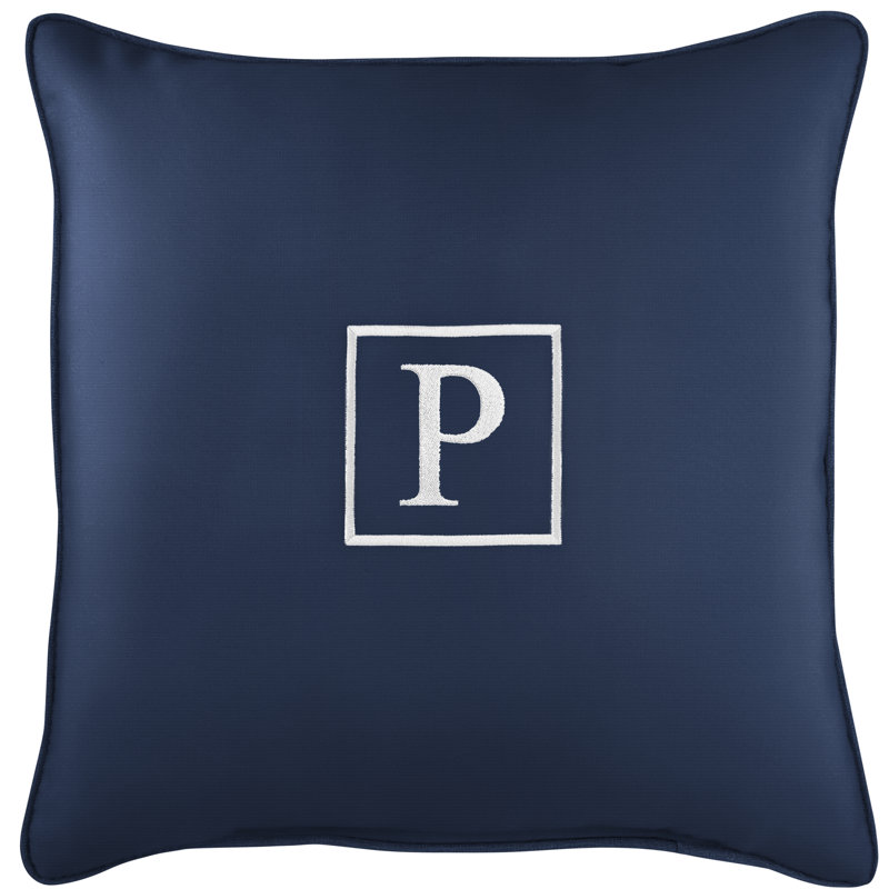 Kettil Embroidered Sunbrella® Outdoor Throw Pillow, Canvas Navy Sunbrella® Canvas, O