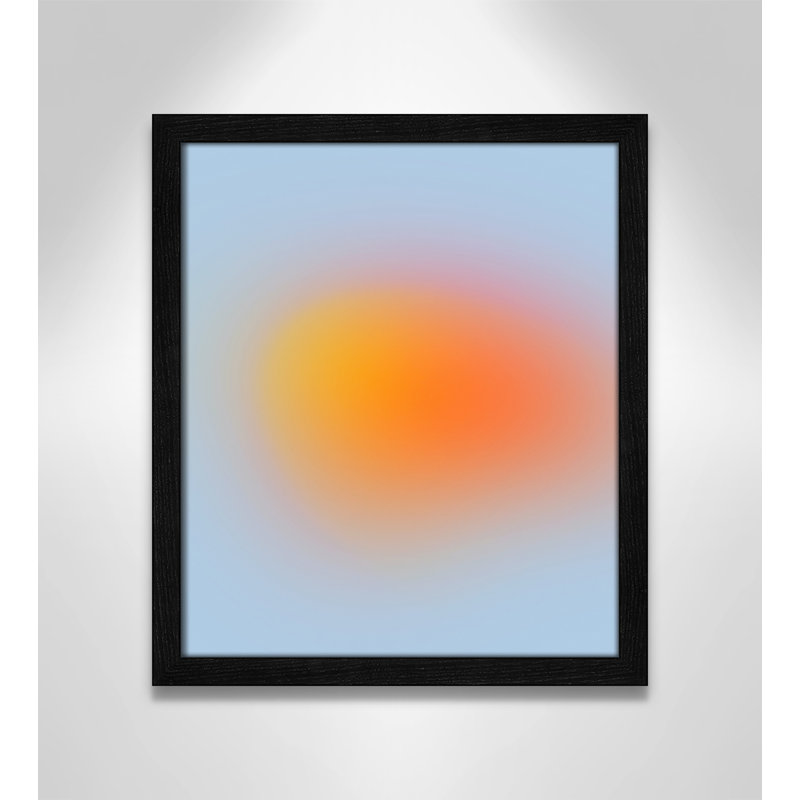 «Neon Orange Glow Print» par My Mind, Cadre mince noir sans cadre, 15" H x 13" W x 1.25" D  