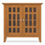 Armoire basse transitionnelle en bois massif l 32 "avec portes en verre et tablettes réglables Bedford-361804174
