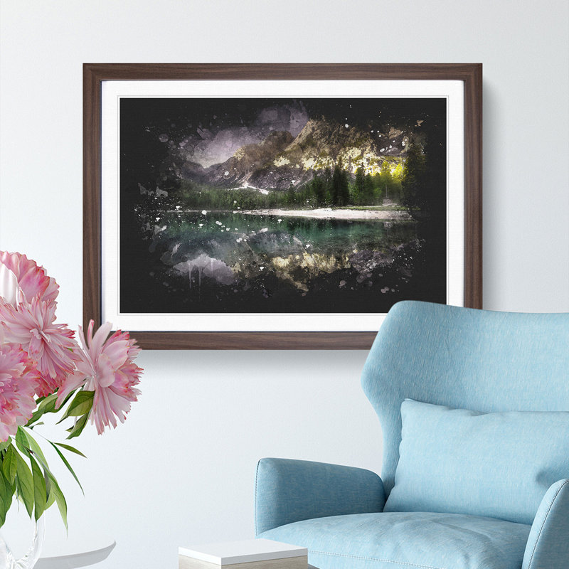 Mountain Beauty - Picture Frame Graphic Art Print, Walnut Framed, 33cm H x 45cm W x 2cm D