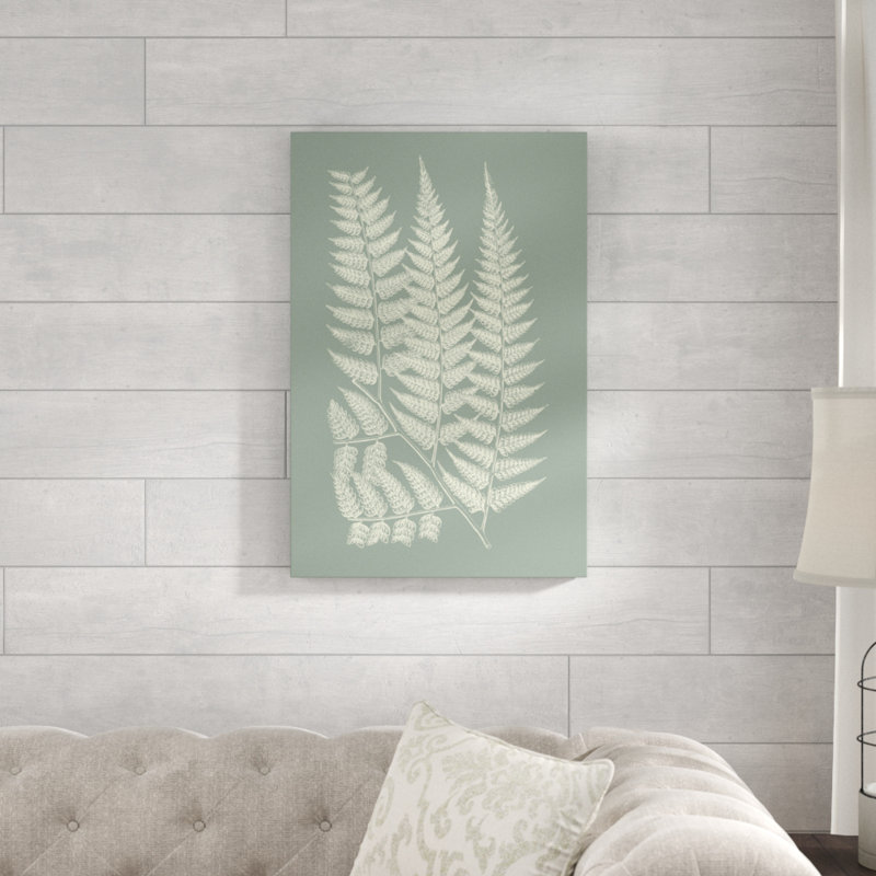 «Ferns on Sage III», peinture sur toile, H 30 po x l 20 po