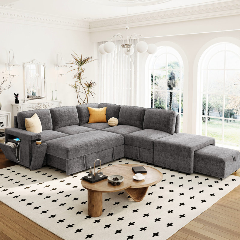 En forme de L avec espace de rangement - Hublots et porte-gobelets pour espaces de vie Design moderne Compartiments spacieux, style de vie, bureau, appartement