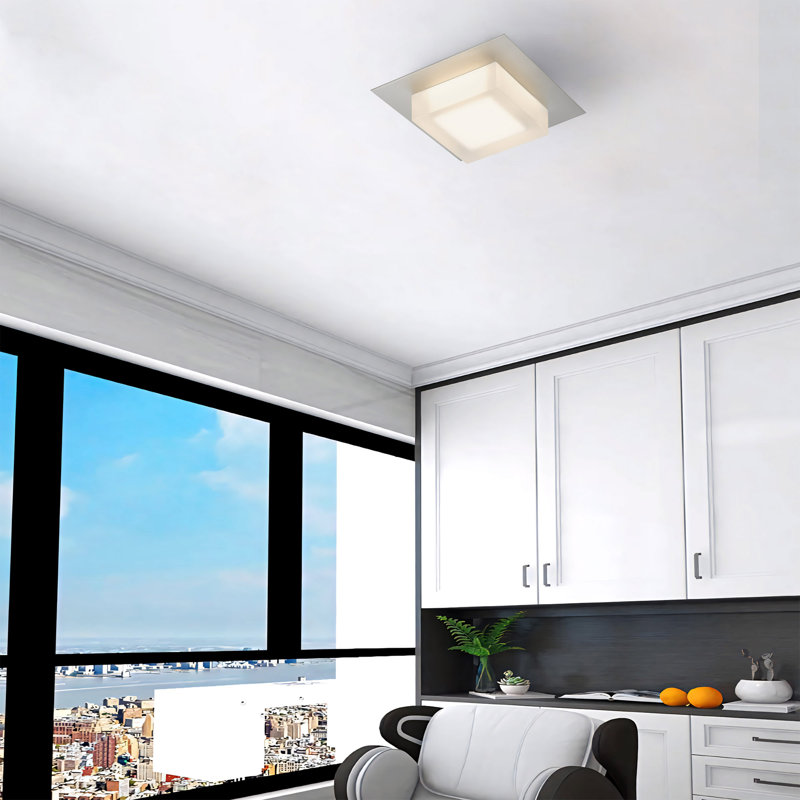     Foursquare Collection LED Flush Mount, Wet Rated for Indoor/Outdoor Use, 3-CCT Selectable, 2.75" H x 8" W x 8" D