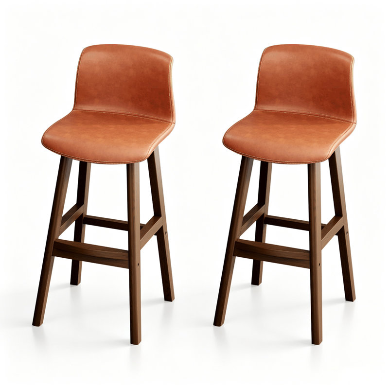 Chaise d'appoint orange à dossier solide (ensemble de 2), 38.58", 2