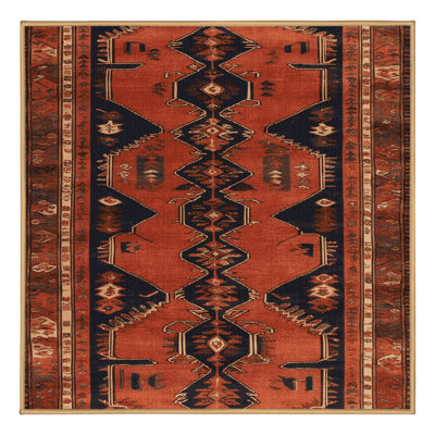 Machine Washable Turkish Brown Area Rug