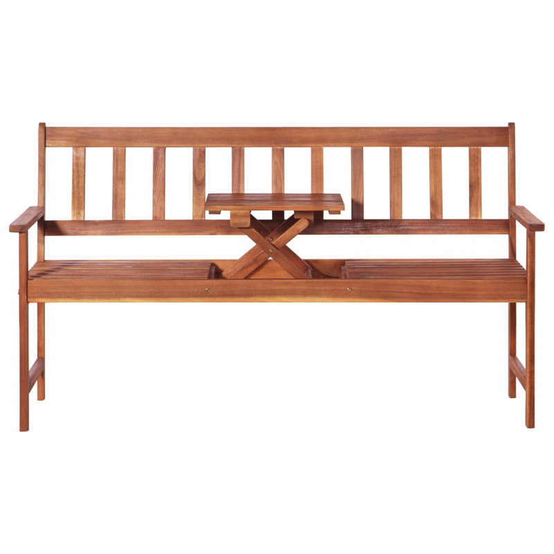 Garnich Solid Wood Acacia Outdoor Bench, Brown