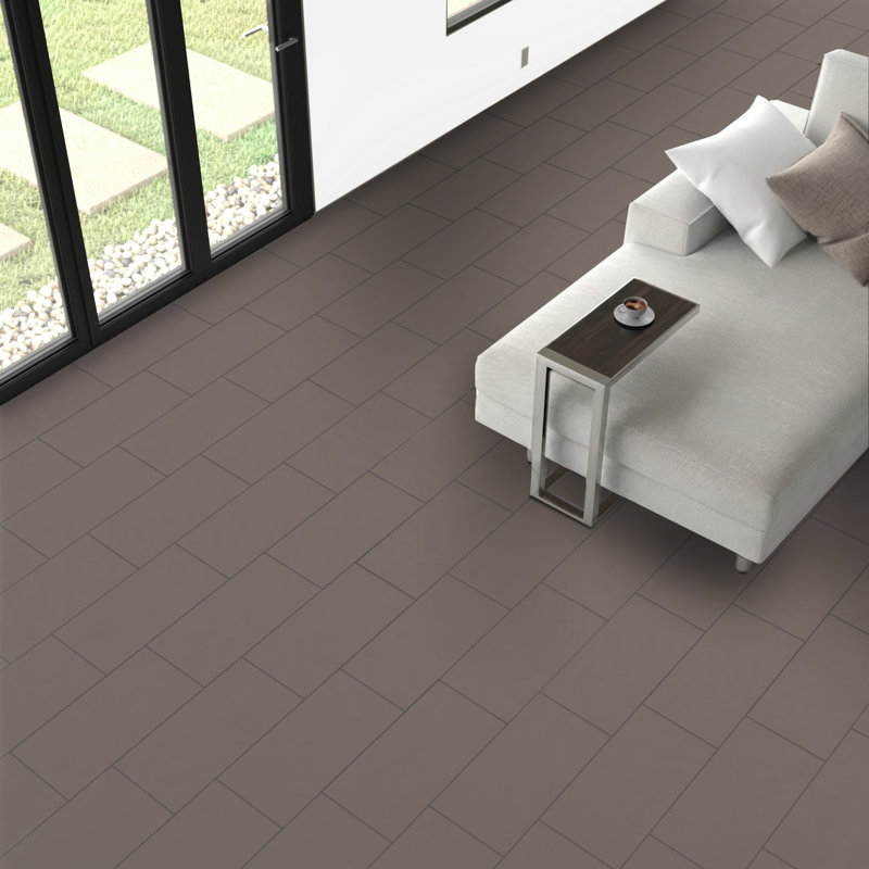 True Story 12'' W x 24'' L Porcelain Throughbody Singular Tile, Taupe
