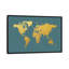 Carte du monde : feuille de couleur dorée sur toile tendue-74741231-74741232-74741233