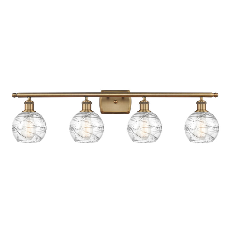 Halvorson 4 - Light Dimmable Vanity Light, Brushed Brass, No Bulb Included