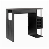 Home Bar Table With Wine Glass Compartment Three Shelves