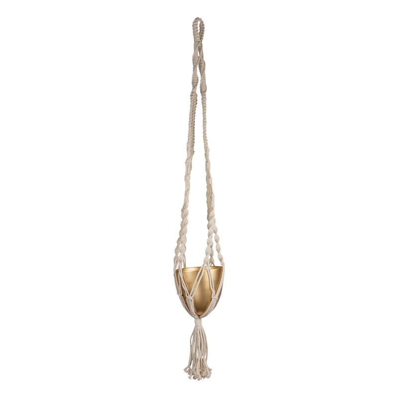Pot à fleurs en métal Macrame