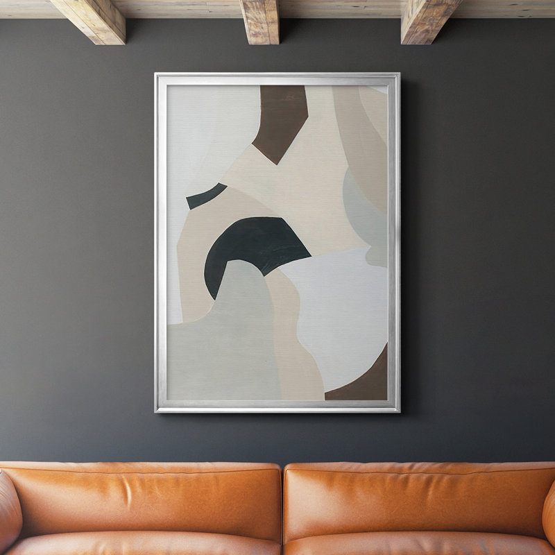 Shifting Neutrals I Shifting Neutrals I - Matted and Framed Under Acrylic Glass, Large Living Room Wall Art, No Mat