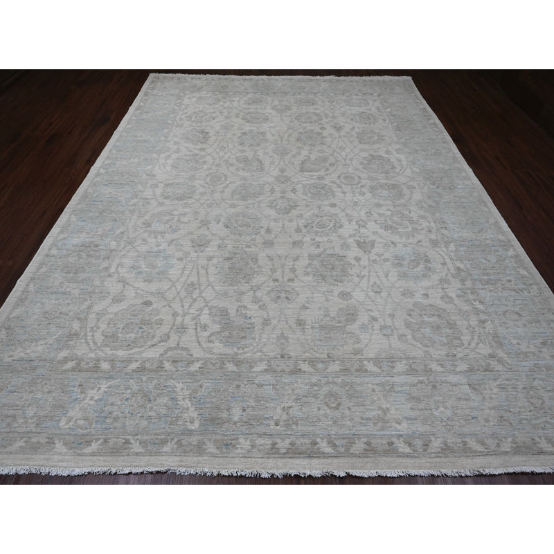 Tapis oriental rectangulaire en laine noué à la main 9 pi 2 po x 11 pi 10 po - MOA10220167