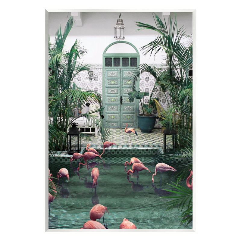 «Tropical Flamingo Pool Resort» par Ziwei Li, H 19 po x l 13 po x P 0,5 po