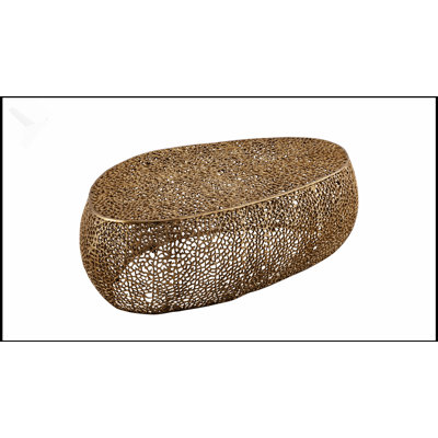 Élégante table basse ovale avec cadre en aluminium coulé durable pour les espaces de vie modernes, disponible en plusieurs finitions.