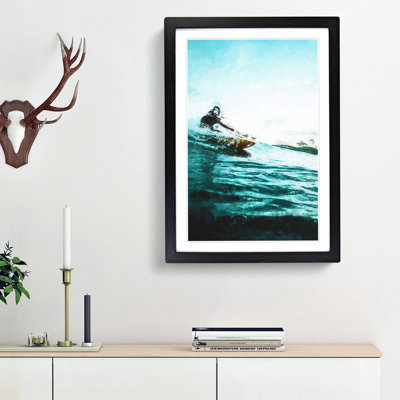 Surfing in Indonesia in Abstract - Picture Frame Graphic Art Print
