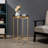 Gold & Navy Blue End Table - Versatile Round Accent Table For Indoor & Outdoor Use