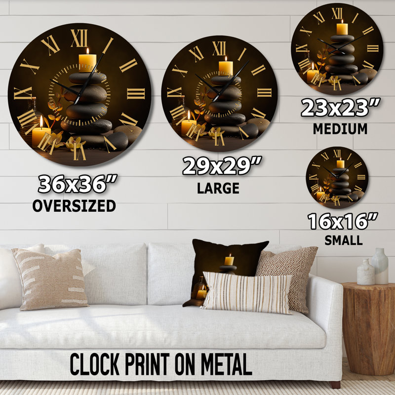 Horloge murale Zen Serenity Cairn, Grand