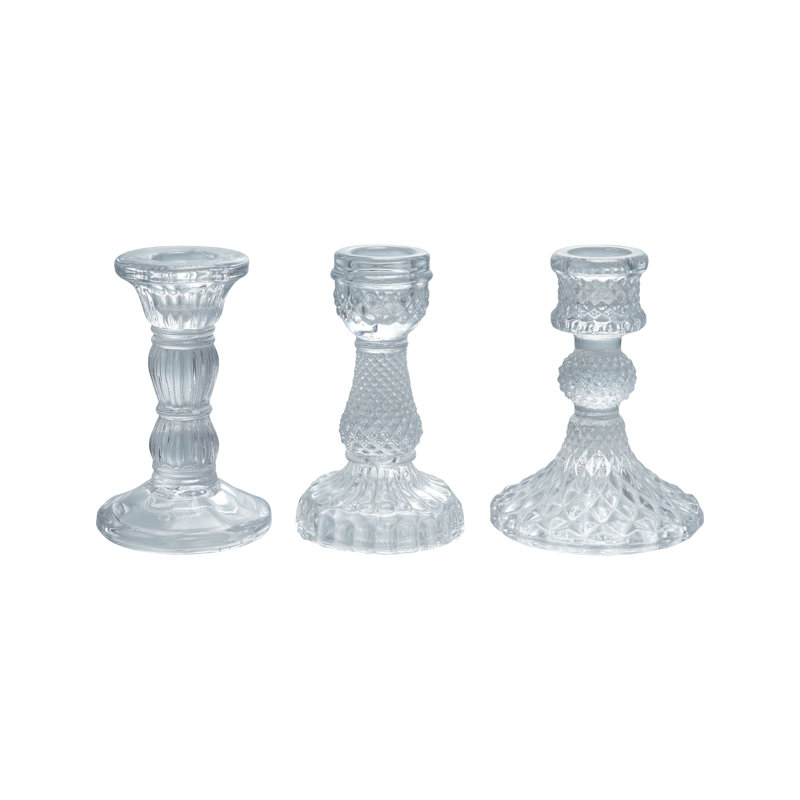 Ensemble de 3 porte-cônes en verre pressé 3 pièces