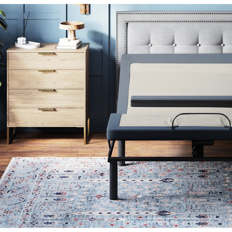 Os65 Adjustable Bed Base: Lumbar Position Adjustment, Programmable, Easy Setup Twin Xl Base With Head/foot Tilt, 3-level Intensity,